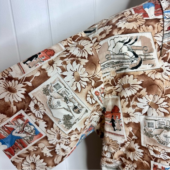 Vintage 60’s Van Heusen 417 Barkcloth Retro Hawaiian Resortwear Shirt - Picture 5 of 11